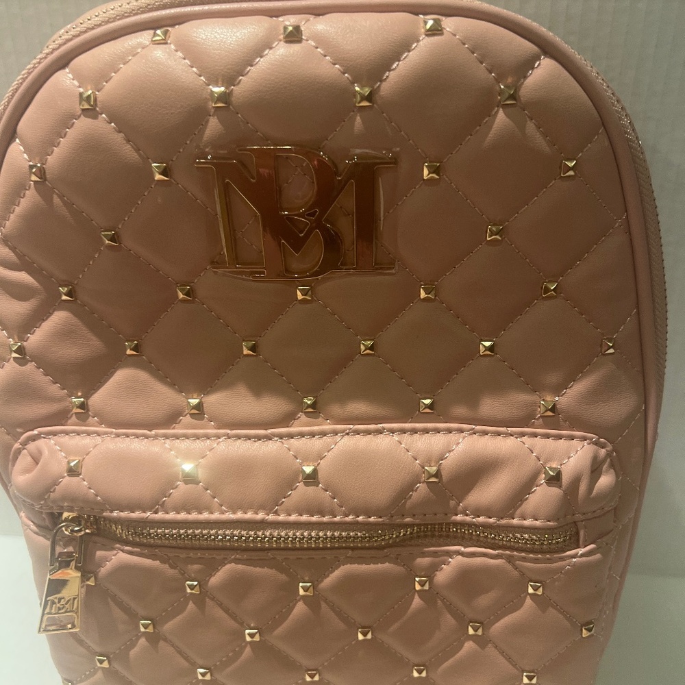 Badgley Mischka Diamond Quilted light Pink Backpack